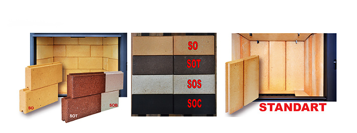 Купить Kobok Харьков - Опции комплектации SO сегментный шамот различных цветов для камина KOBOK - Макстерская печников